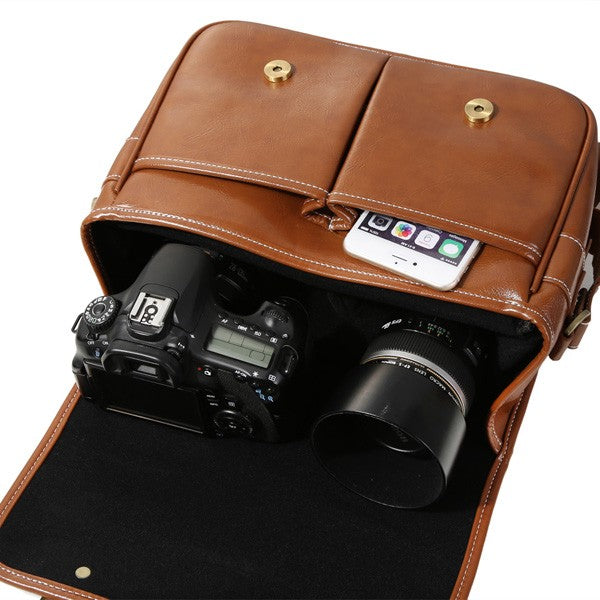 Leather Shoulder Camera Bag